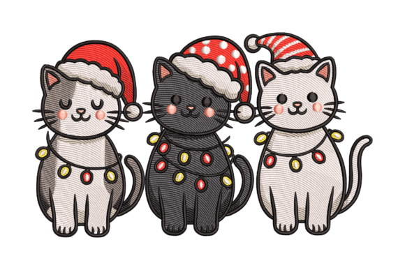Christmas Cat Trio Embroidery