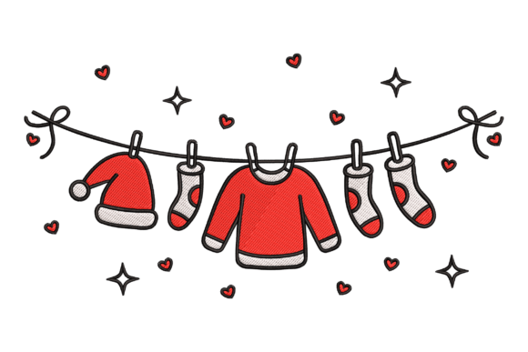 Christmas Clothesline Embroidery
