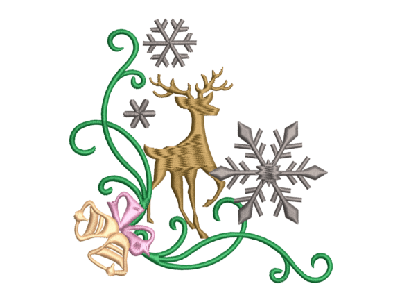 Christmas Deer Embroidery Design