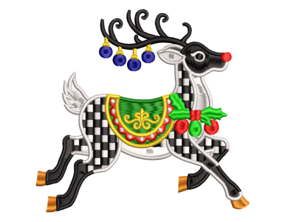 Christmas Reindeer Embroidery Design