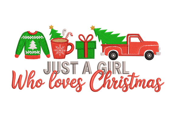 Christmas Tree Truck Embroidery