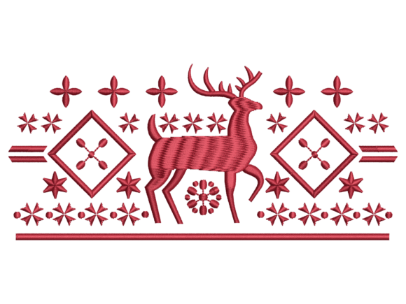 Ethnic Deer Embroidery Design