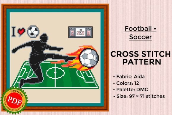 Football Cross Stitch Pattern Soccer