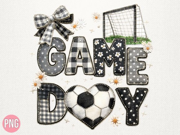 Gameday Soccer Faux Embroidery PNG SHIRT