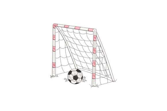 Soccer Goal and Ball Embroidery Design