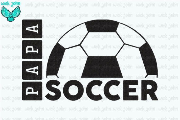 Soccer Papa Embroidery Design