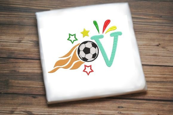 V Letter Soccer Ball Alphabet