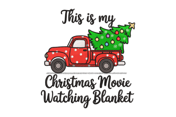 Vintage Red Truck Embroidery Design